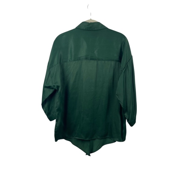 NWT Corcor The Greenwich Satin Oversized Button-Up Shirt Sz XXS - Picture 4 of 10